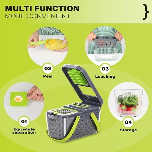 Cortador de verduras multifuncion 22 en 1 con contenedor