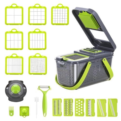 Cortador de verduras multifuncion 22 en 1 con contenedor